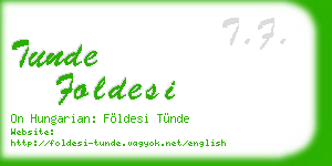 tunde foldesi business card